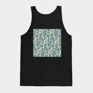 Traditional Japanese Vintage Hydrangea Geometric Floral Pattern in Natural Colors Tank Top